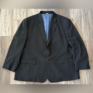 GS Perfect Fit Suit Jacket Men’s 52R Black Sport Coat Wool Blend Lightweight